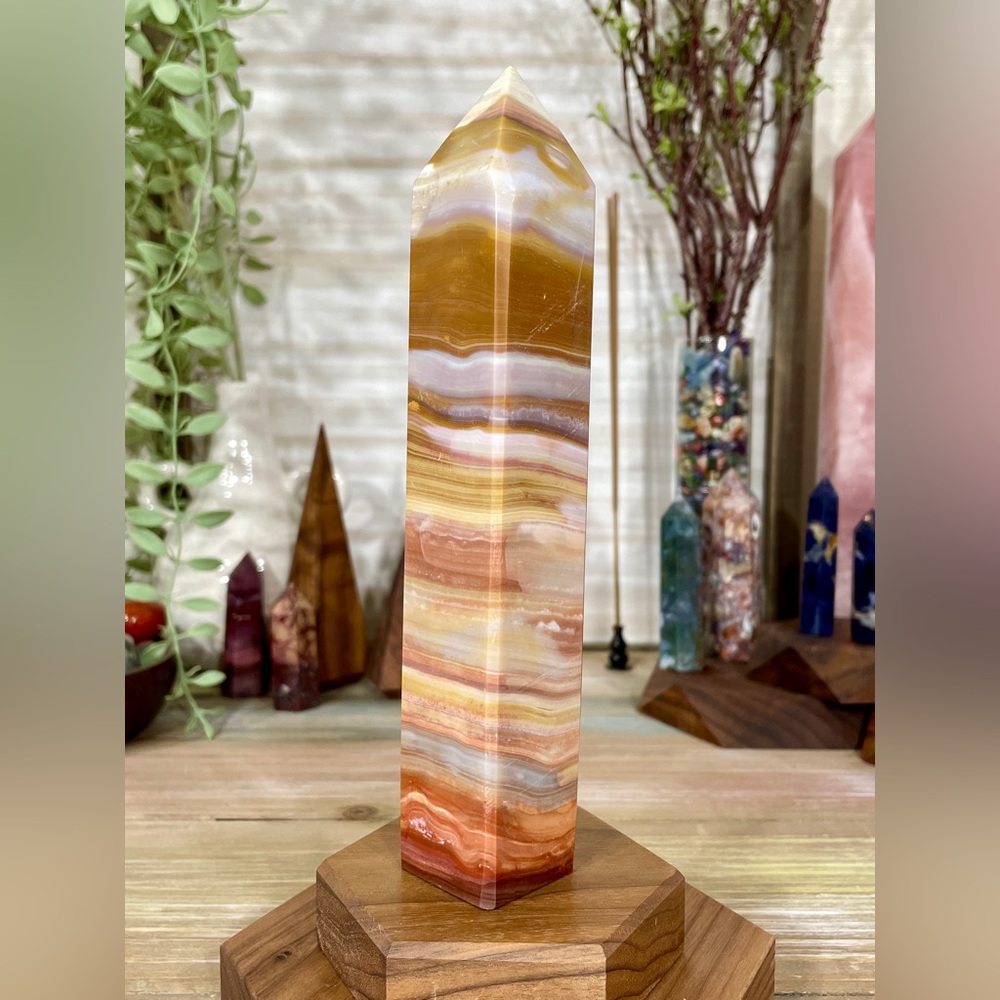 1160 High Grade Ocean Jasper Crystal Tower - Large 7-1/4 Inches Tall - Picture 3 of 12